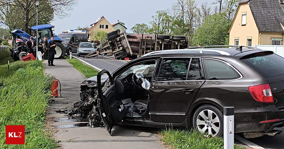 Sperre Der B69: Bei Altneudörfl Barg Die Feuerwehr Einen Traktor